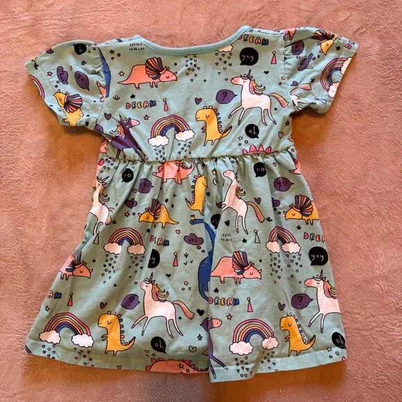 Hanna Andersson Hot Air Balloon Dress + Dino Unicorn Dress Bundle | 3T | 100% Co - Picture 10 of 11